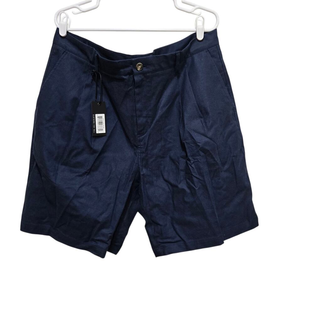 American Tall Navy Linen Blend Chino Shorts 38 Tall NWT